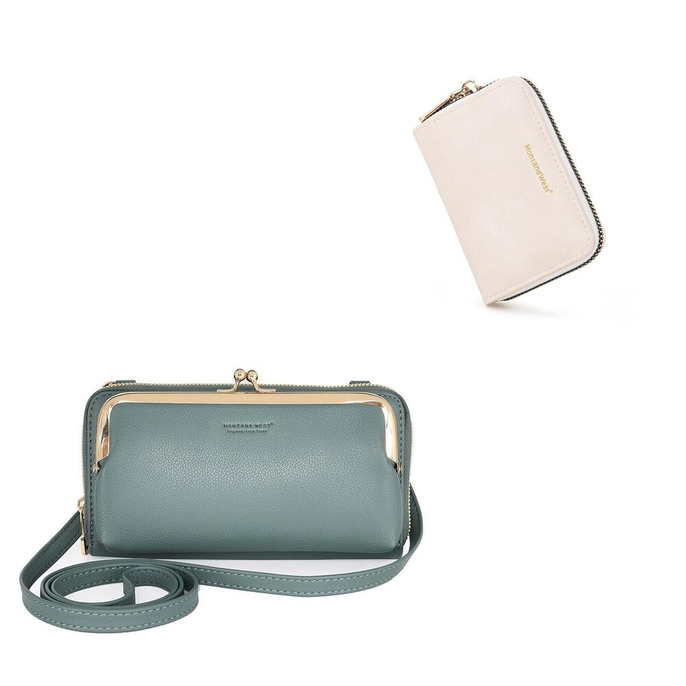 4333 2Pack Crossbody Cell Phone Purse and Small Credit Card Holder Wallet